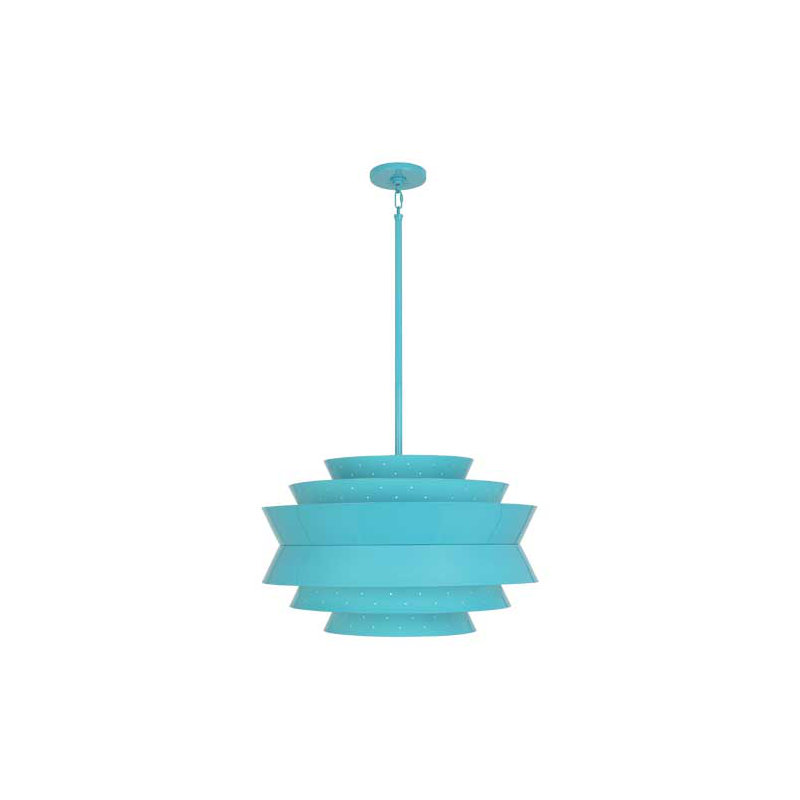 Pierce 3 - Light Chandelier, Egg Blue Gloss, Egg Blue