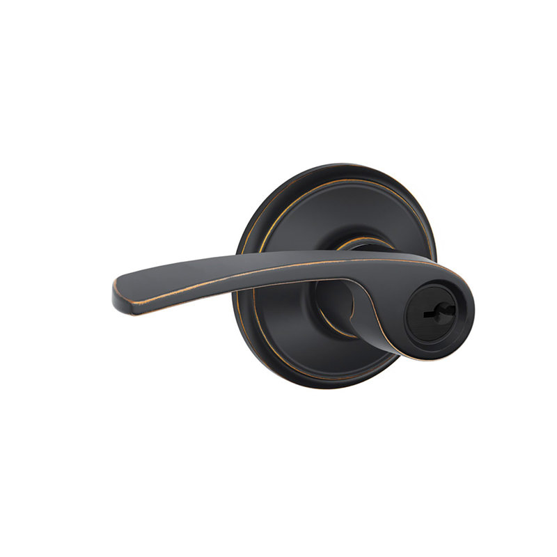 Merano Lever Keyed Entry Lock, Keyed Different, Aged Bronze, Yes