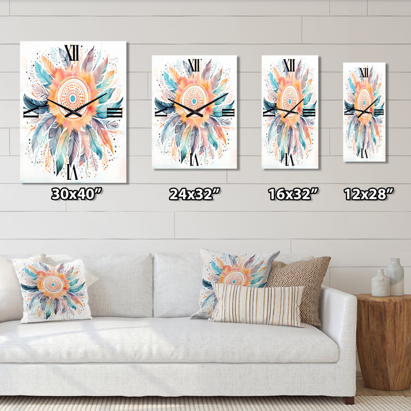 Horloge murale pastel Boho Dreamcather - Dream Catcher, Grand