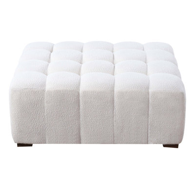 White Boucle Multipurpose Ottoman