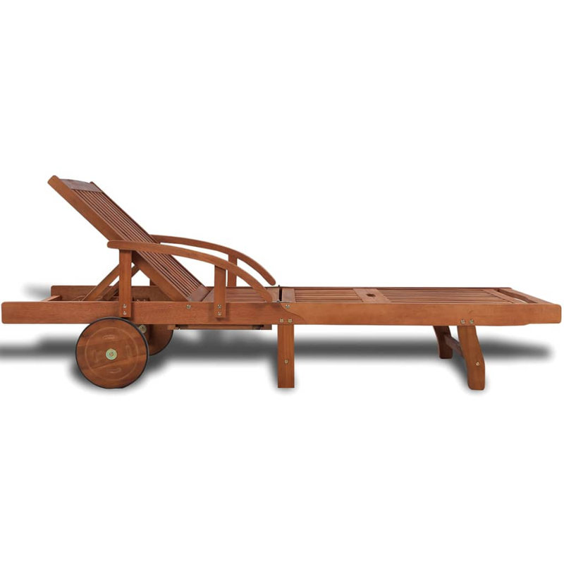 Chevy 200cm Long Acacia Single Chaise, Brown