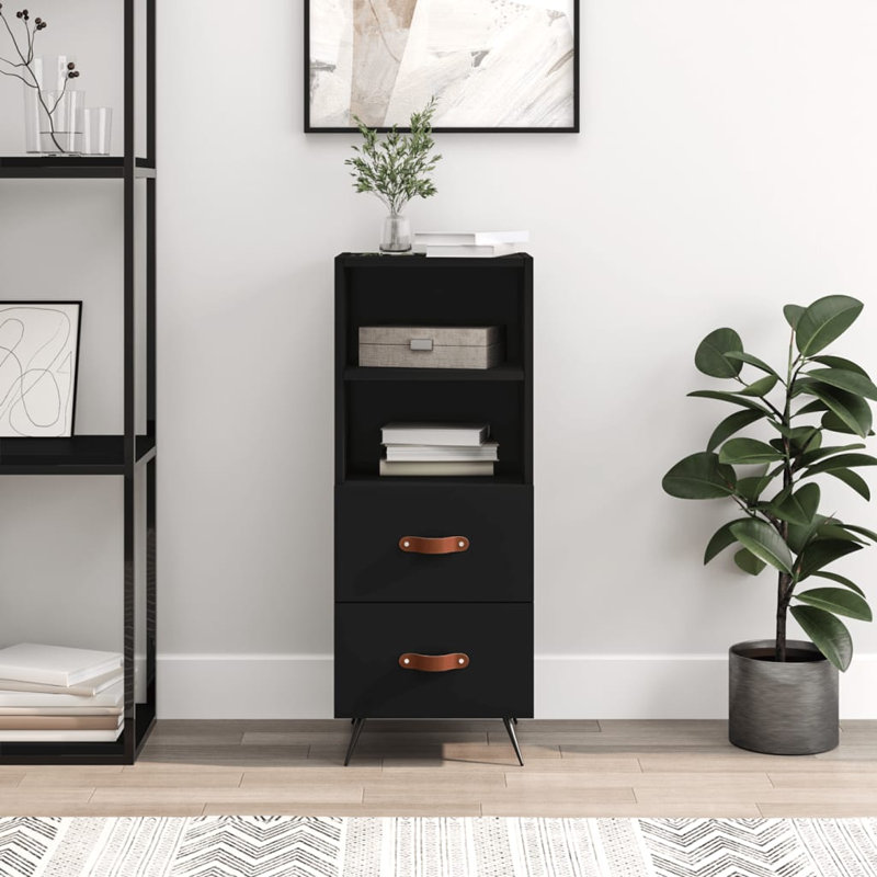 Anaelle 34.5cm W 2 - Drawer Chest of Drawers, Black