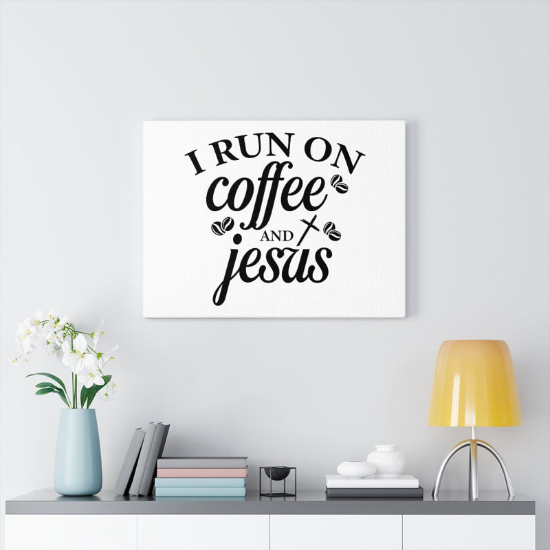 Run On Coffee - Wrapped Canvas Print, 46cm H x 61cm W