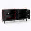 Buffet 60,5 "Mid Century Modern Buffet avec rangement, meuble télé, armoire de rangement avec 4 portes et tablettes réglables pour la cuisine, le salon, le vestibule, noir