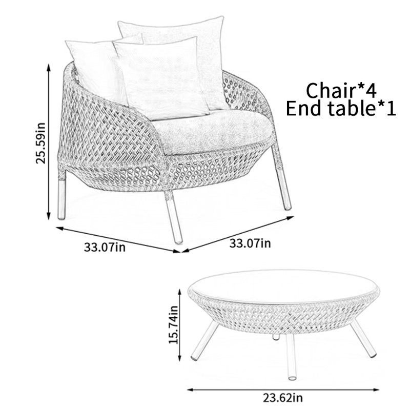 Ensembles de canapés d'extérieur imperméables et imperméables