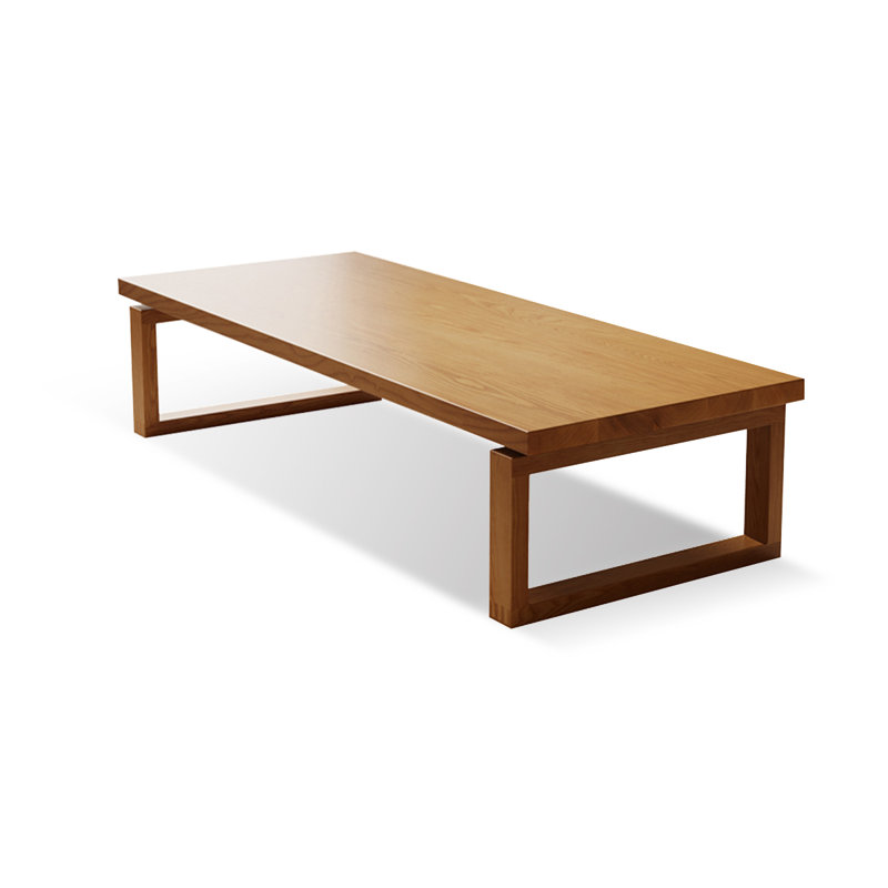 Burlywood Solid Wood Rectangular Coffee Table, 13.78” H x 70.87” L x 23.62” W