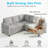 Pull Out Sleeper L Shaped Corduroy Sectional Sofa With Storage Cup Holders, Light Grey-1034096555