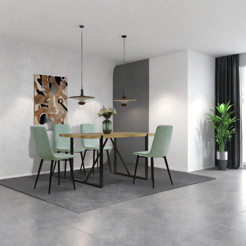 Ensembles de table de salle à manger peu encombrants en bois aggloméré et chaises modernes