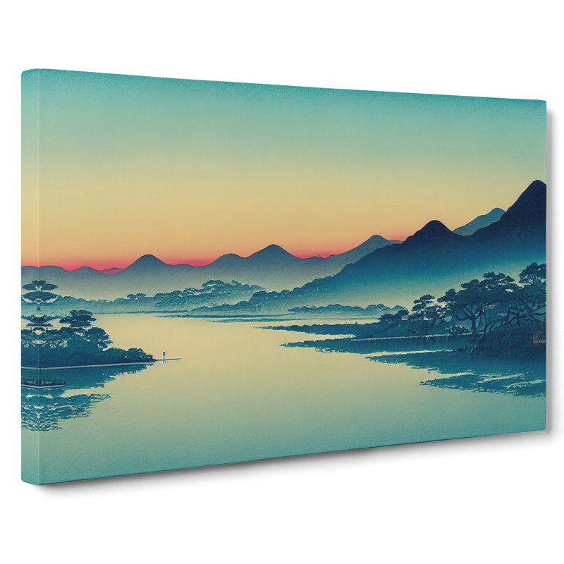Mountain River Japanese - Wrapped Canvas Print, 35cm H x 50cm W x 3cm D