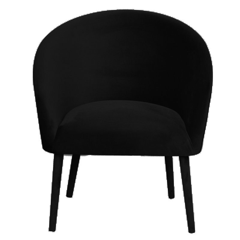 Upholstered Barrel Chair, Black