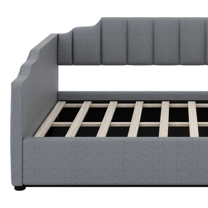 Full Size Upholstered Daybed With Underneath Storage, Gray