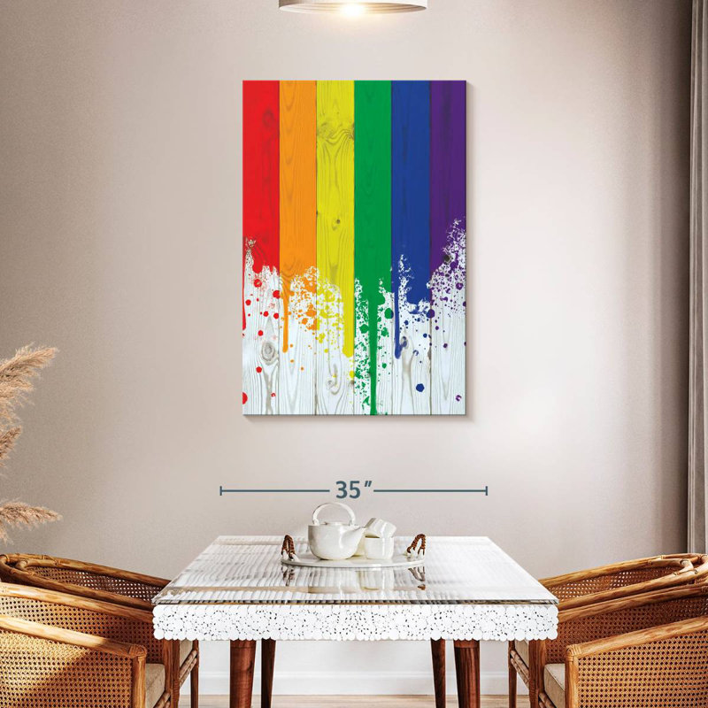 Khadjiah Rainbow Paint Spill, 45" H x 30" W