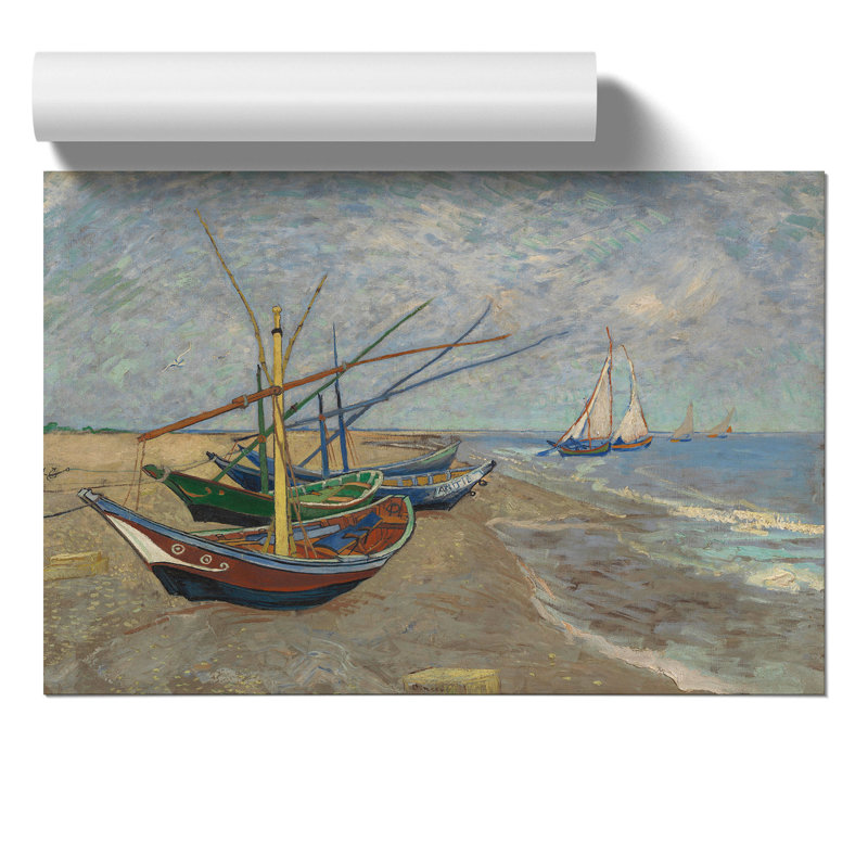 Fishing Boats on the Beach by Vincent van Gogh - Frameless Print, 21cm H x 30cm W x 0.1cm D