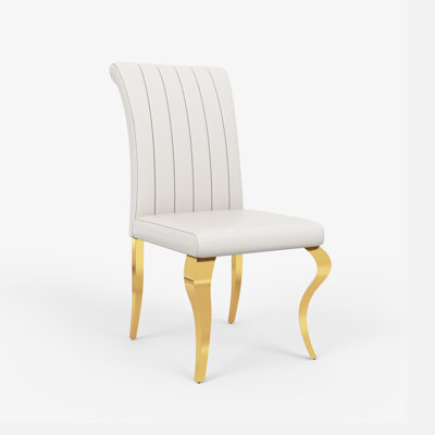 Modern Tufted Velvet Upholstered Dining Chairs With Stripe Backrest by Mercer41