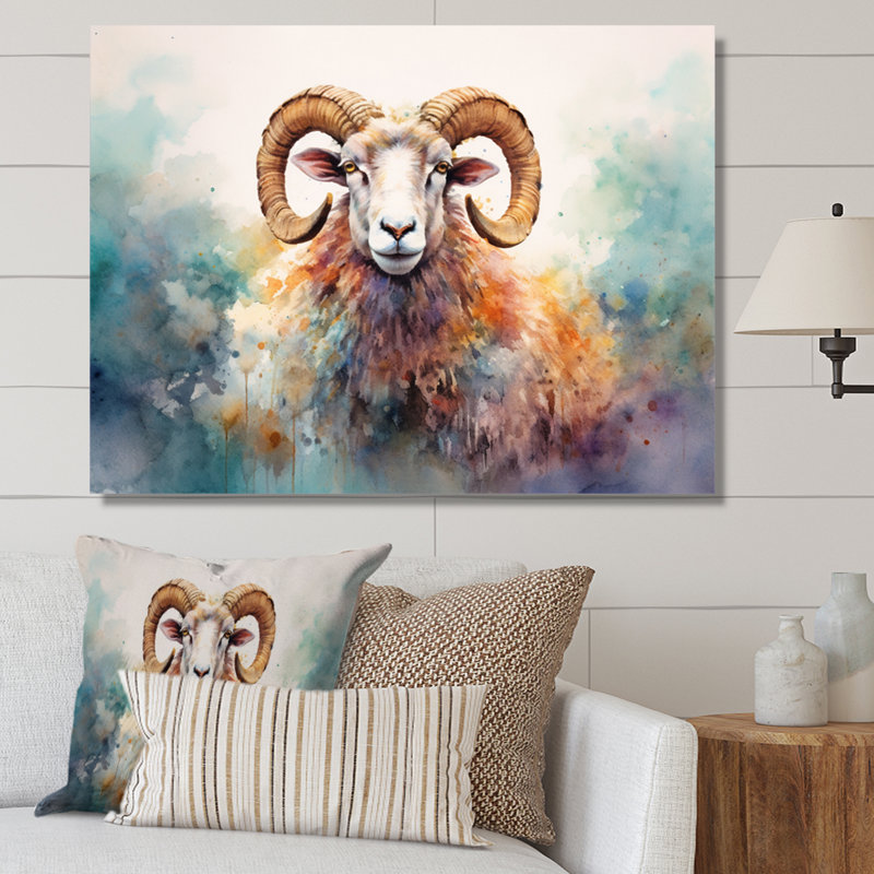 Reproduction d'art sur toile Wild Sheep I - Animals, H 12 po x l 20 po, Toile tendue