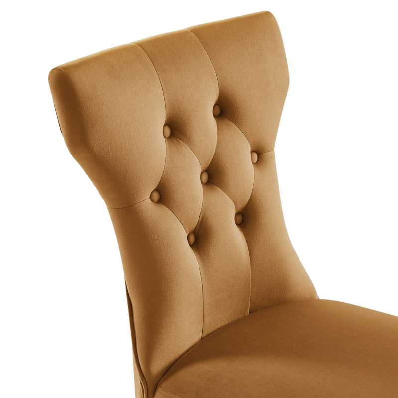 Modway Silhouette Performance Velvet Dining Chairs, Cognac