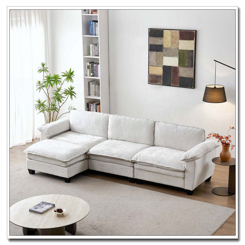 Canapé de luxe avec repose-pieds Furniture, Beige