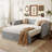 Twin Size Velvet Upholstered Daybed With Pop Up Trundle, Gray-1433331141