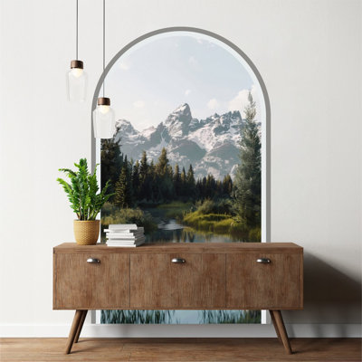 Grand Teton Removable Wallpaper, Mountains Peel and Stick Mural Non-Wall Damaging Wall Decal