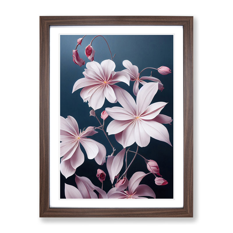 The Flowers - Single Picture Frame Print, 64cm H x 46cm W x 2cm D, Walnut