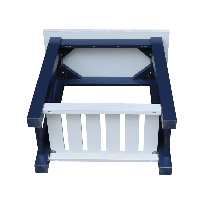 Solid Wood End Table, 24" H x 24" W x 14" D, Heather Gray/White