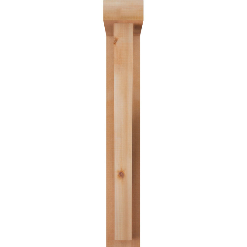 Thorton Block Bracket with Offset Brace, 28 x 16, 4"W Western Red Cedar (Rough Sawn)