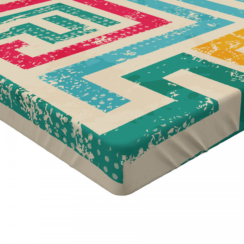 Microfiber Geometric Fitted Sheet, Full Fitted Sheet