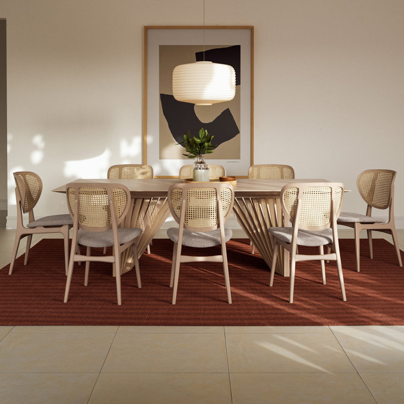 Modern Brazilian Laguna Glass Top Dining Table, Nevoa