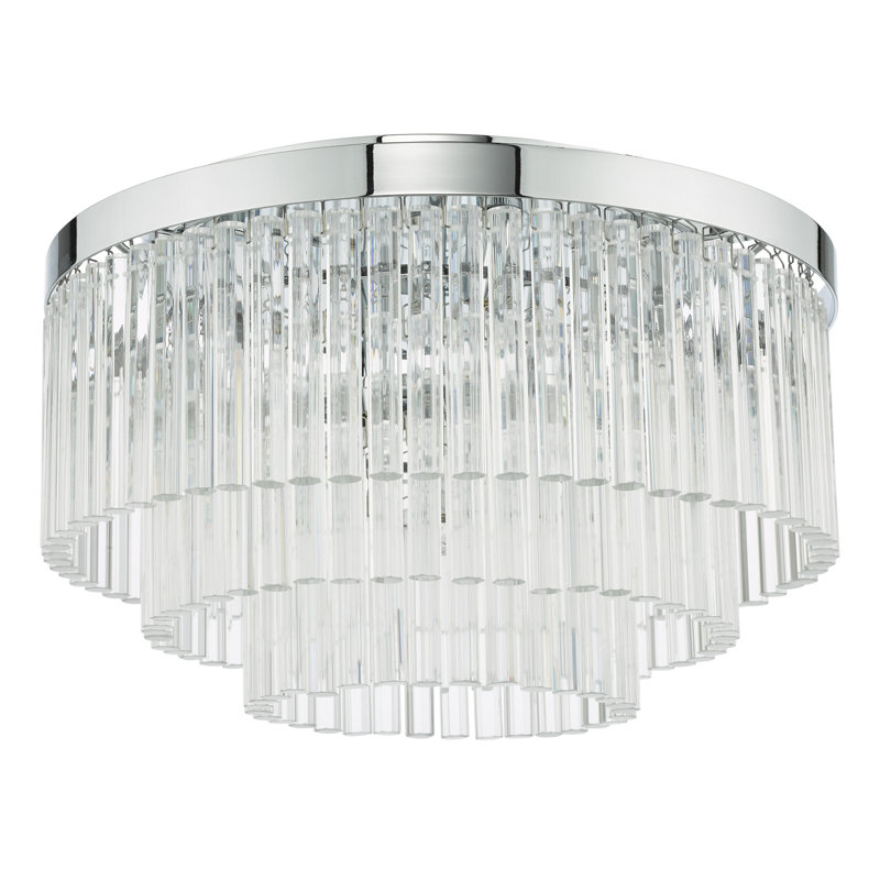Bartholmey Crystal Flush Mount, Chrome