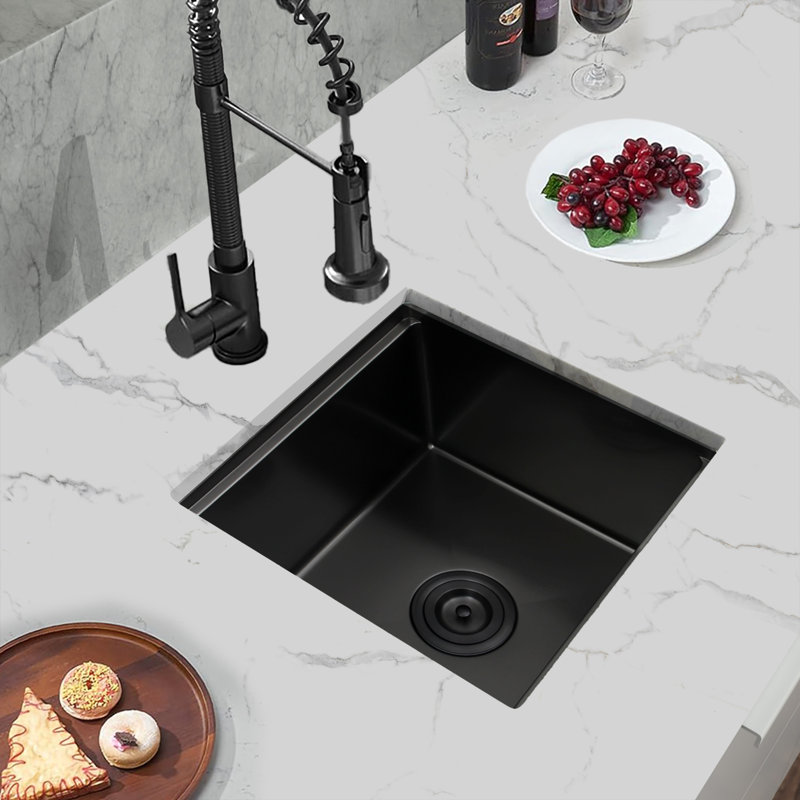 Petit évier de cuisine en acier inoxydable LQS L 17 po x l 17 po
