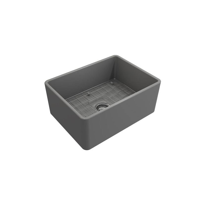 24'' L Kitchen Sink, Matte Gray