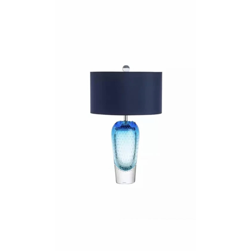 Lampes de table en verre Kimmesha avec abat-jour en lin