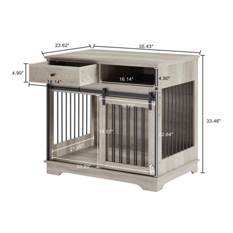 Niche pour chien en bois Duric, Gris