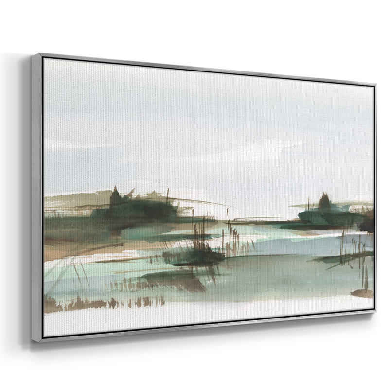 Marsh Reeds III, reproduction d'art sur toile, H 25 po x l 37 po x P 2 po, Argent