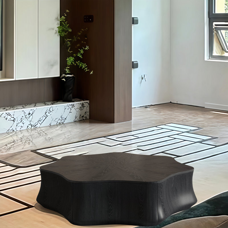 Table basse noire irrégulière