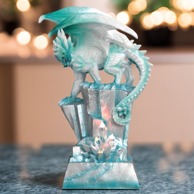 Figurine dragon 10 "à DEL H sur glaçon