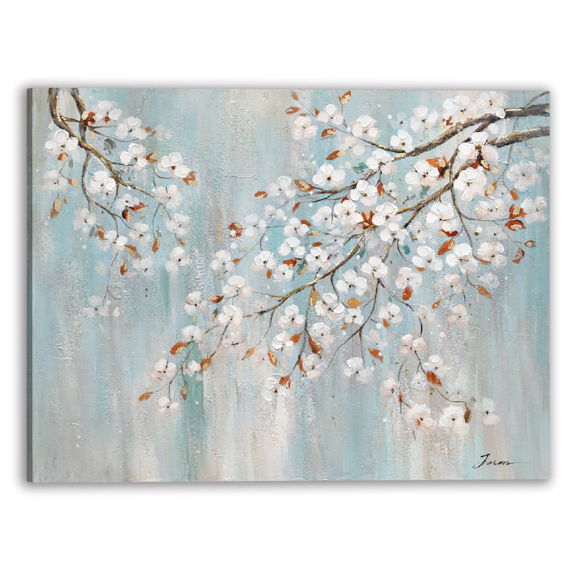 Fleurs - peinture sur toile tendue, H 36 po x l 48 po x P 1,5 po
