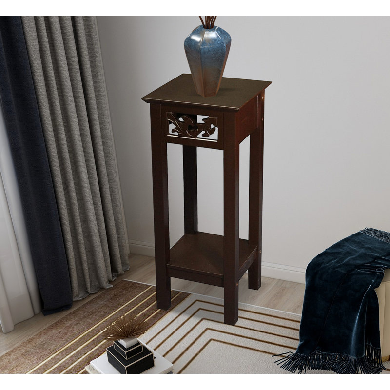 29,5 po de hauteur, table de bout avec tablette de rangement, table d'appoint, support pour plante, brun, Brun