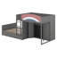 Lit superposé double avec rangement, lit superposé en bois avec tiroirs de rangement et garde-robe, échelle de sécurité et garde-corps rembourrés-953833405