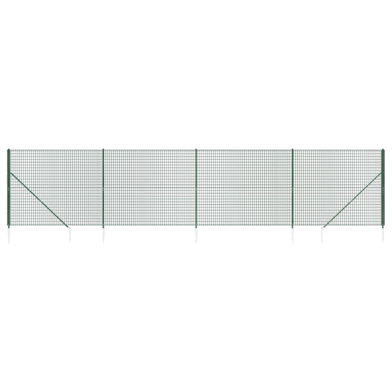Behice Metal Wire/Mesh Fence, 200cm H x 1000cm W x 5cm D, Green, 7