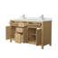 Meuble-lavabo double autoportant 60 po avec plateau en marbre Pendry-114678543