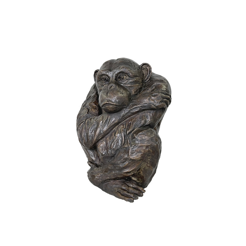 Bronze Lonely Monkey Sculpture