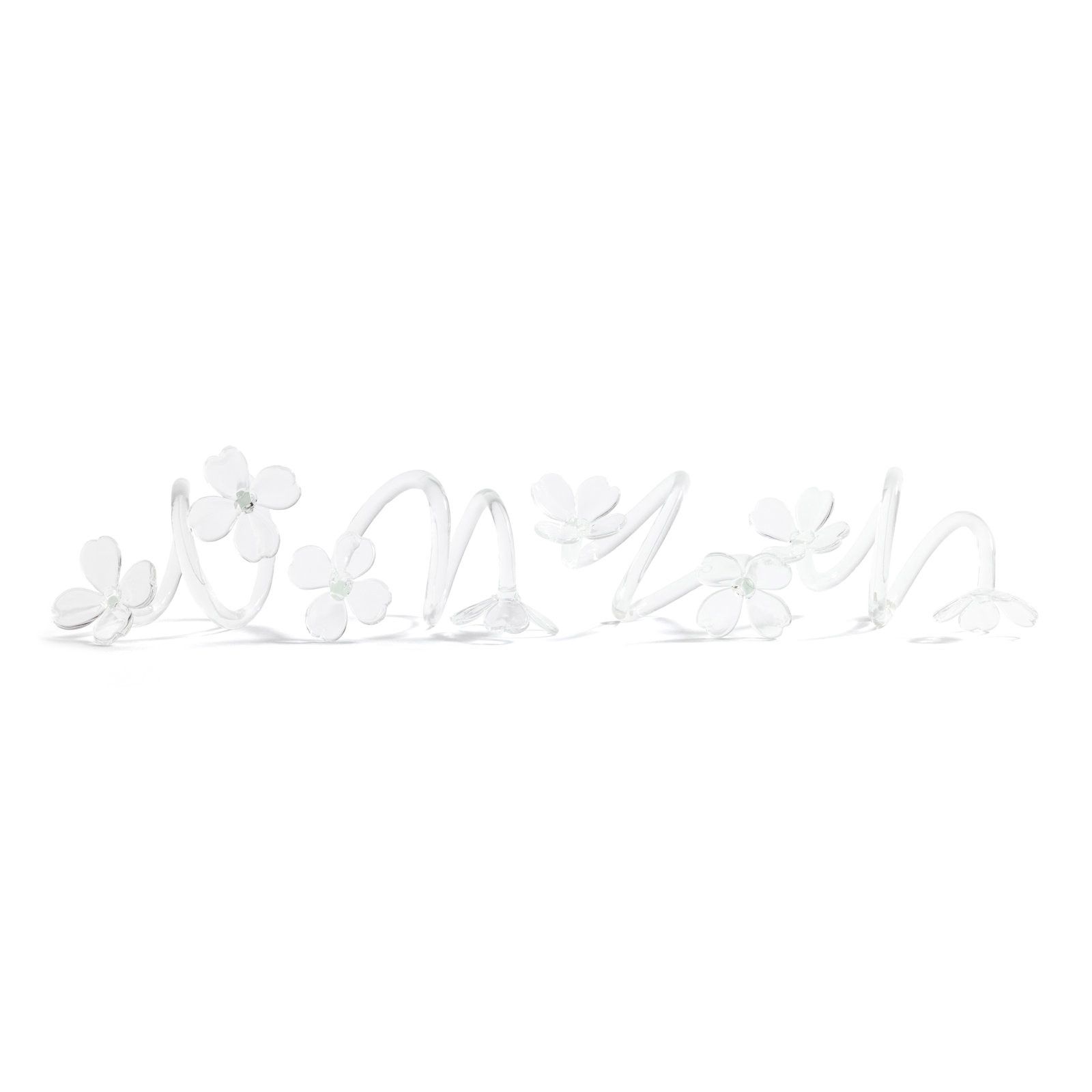 Botanica Glass Flower Napkin Rings, Clear