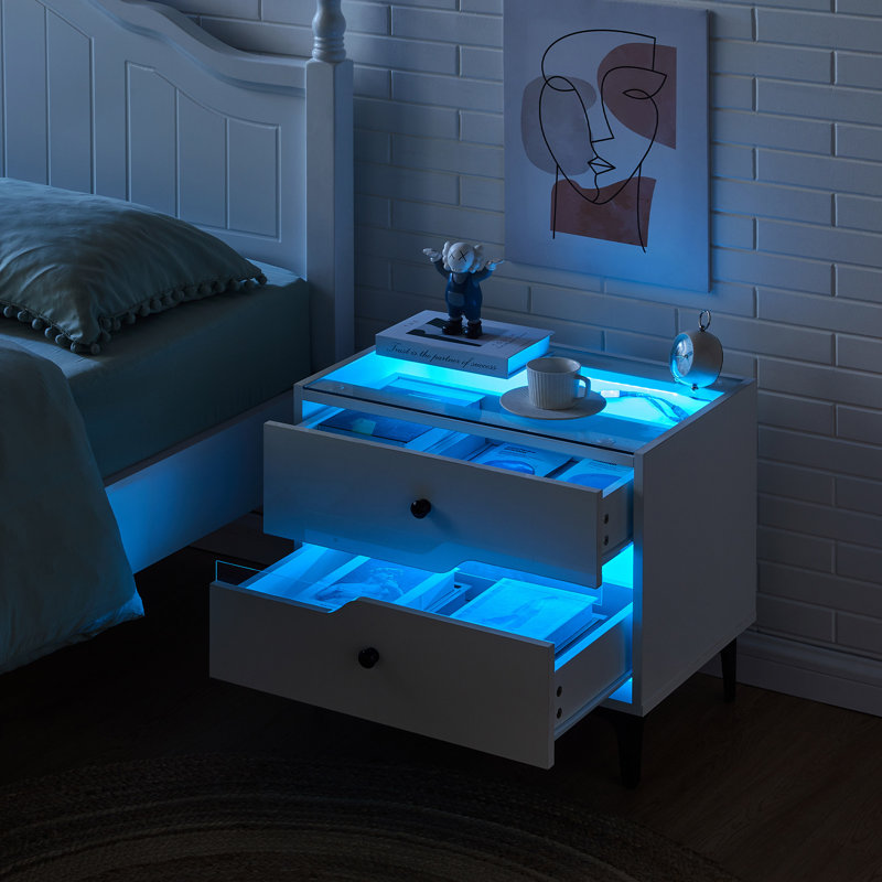 60cm W Manufactured Wood Bedside Table