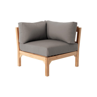 Monterey Teak Outdoor Lounge Corner Chair with Sunbrella Cushions