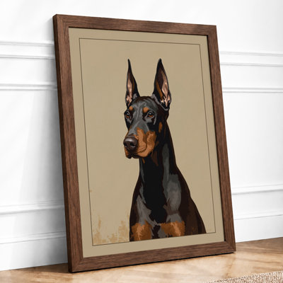 Alert Doberman Realism - Framed Print