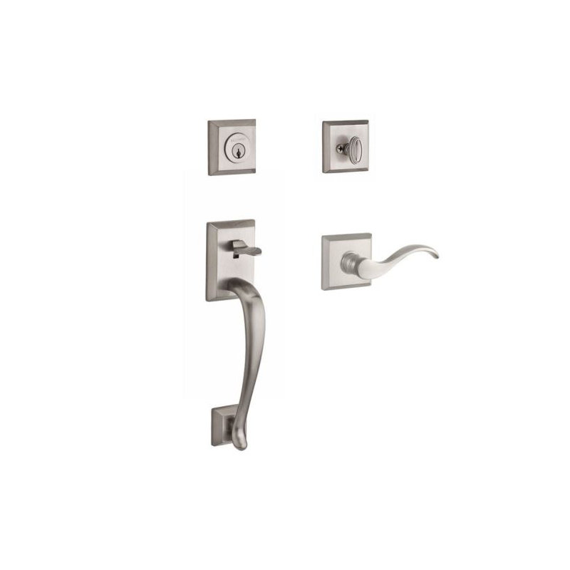 Napa Handleset with Single Cylinder Deadbolt and Door Lever and Rosette, Satin Nickel, Left
