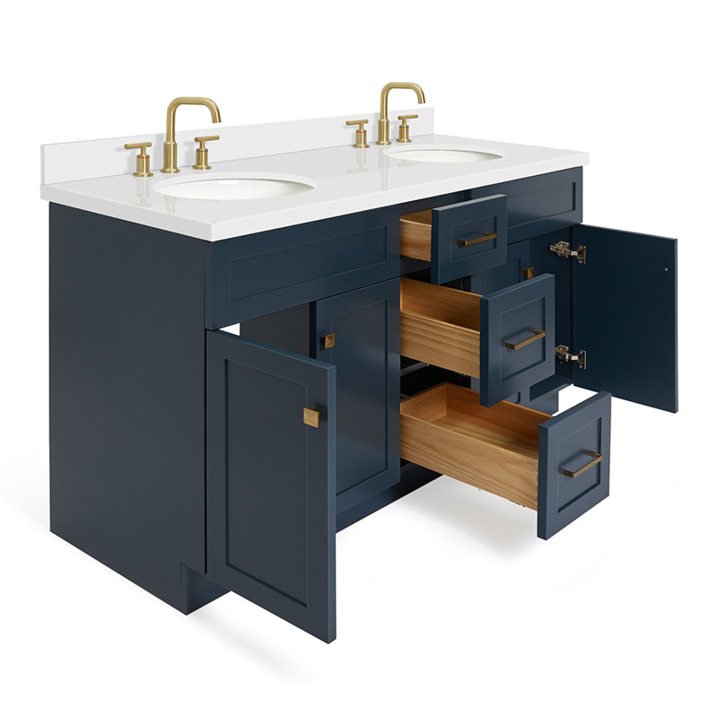 Ensemble de meuble-lavabo double 61 po Abell, Bleu minuit
