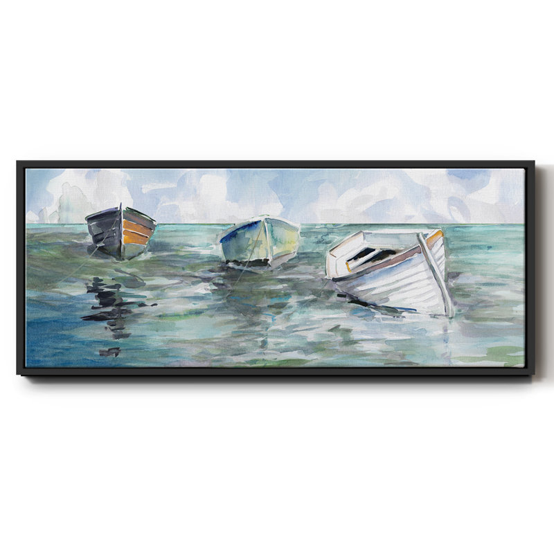 Caught at Low Tide I- Framed Canvas