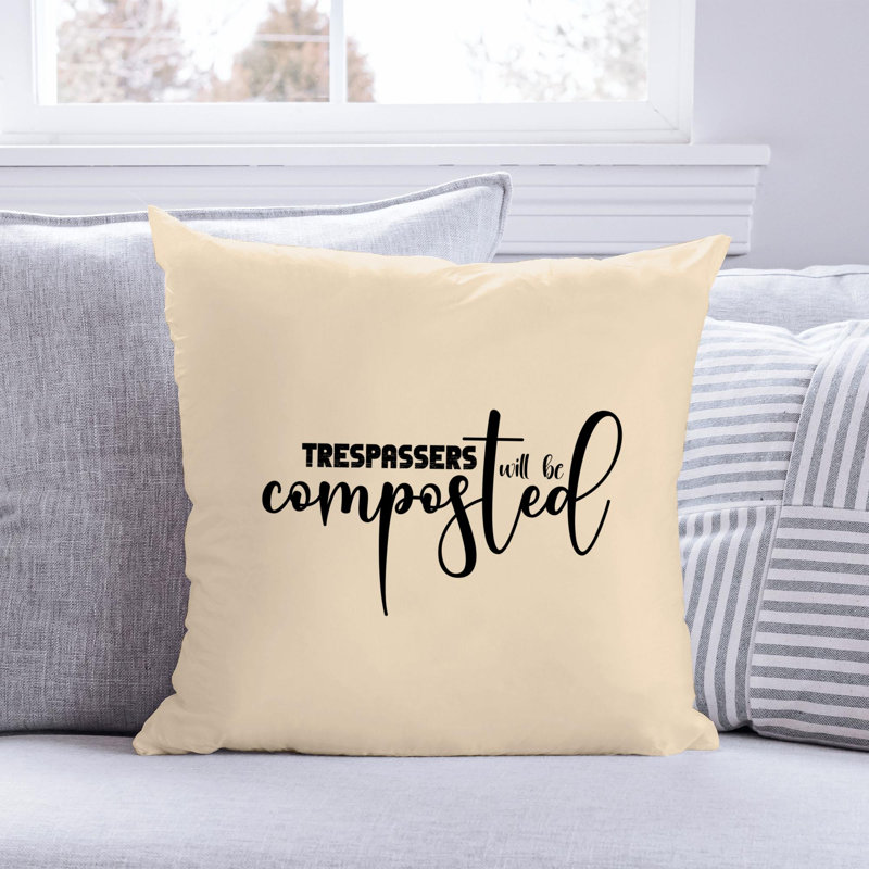 Citation amusante «Garden Lover» 969 - Coussin décoratif inclus, H 18 po x l 18 po